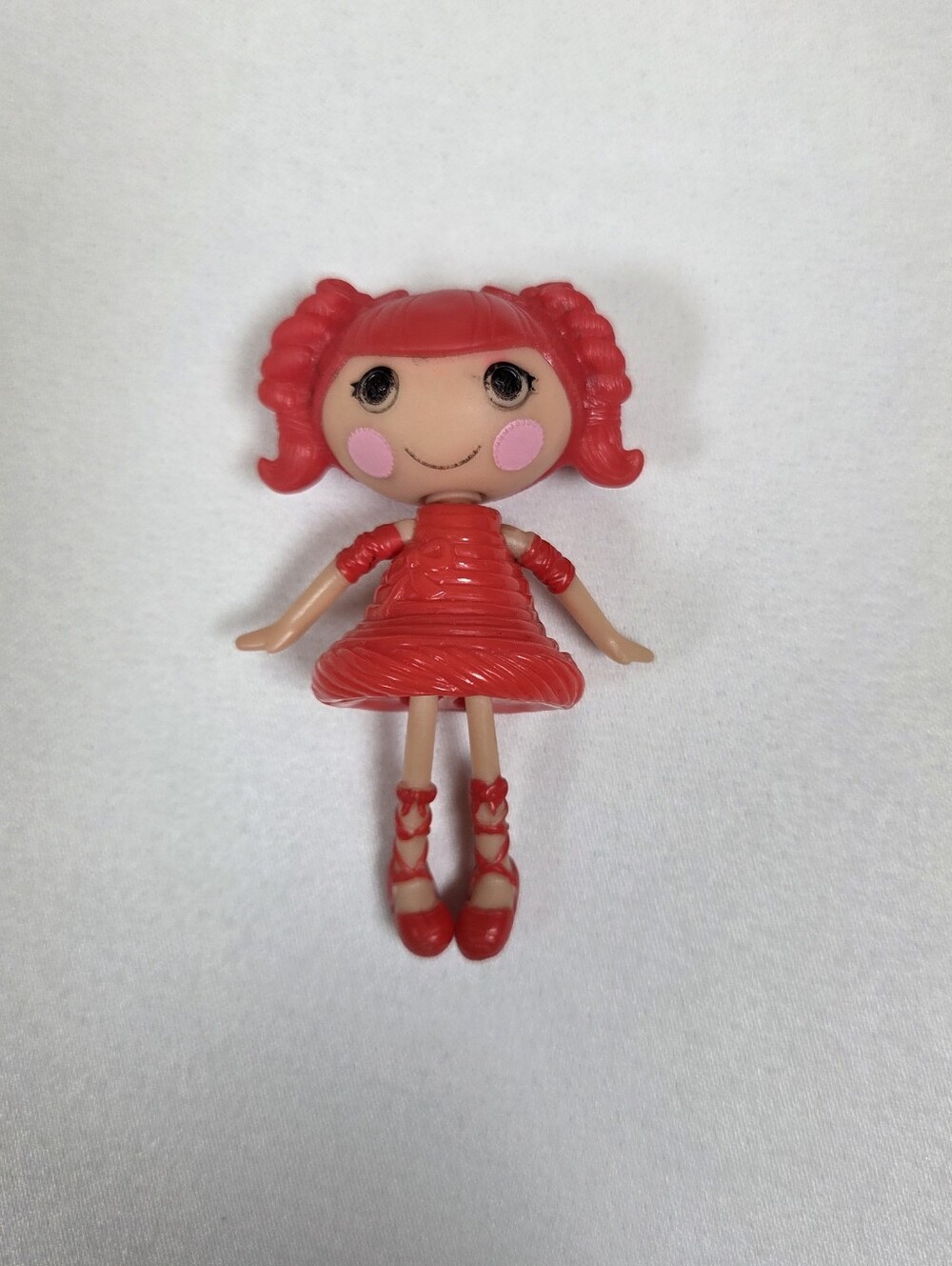 Mattel Lalapsy Mini Doll 3” Red Hair Dress Shoes Black Buttons Eyes